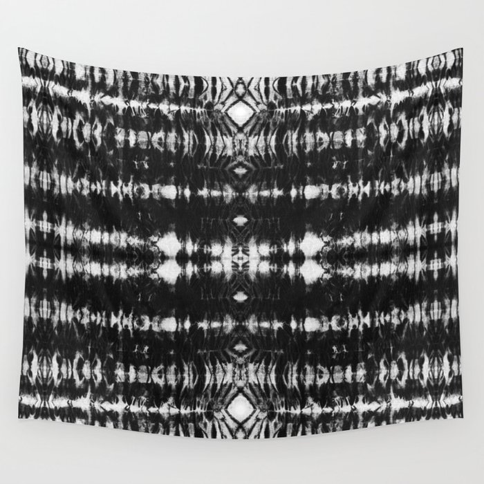 Shibori arashi tie dye spots black and white Wall Tapestry by marufemia Society6