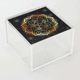 Golden decorative floral mandala sacred geometry Acrylic Box