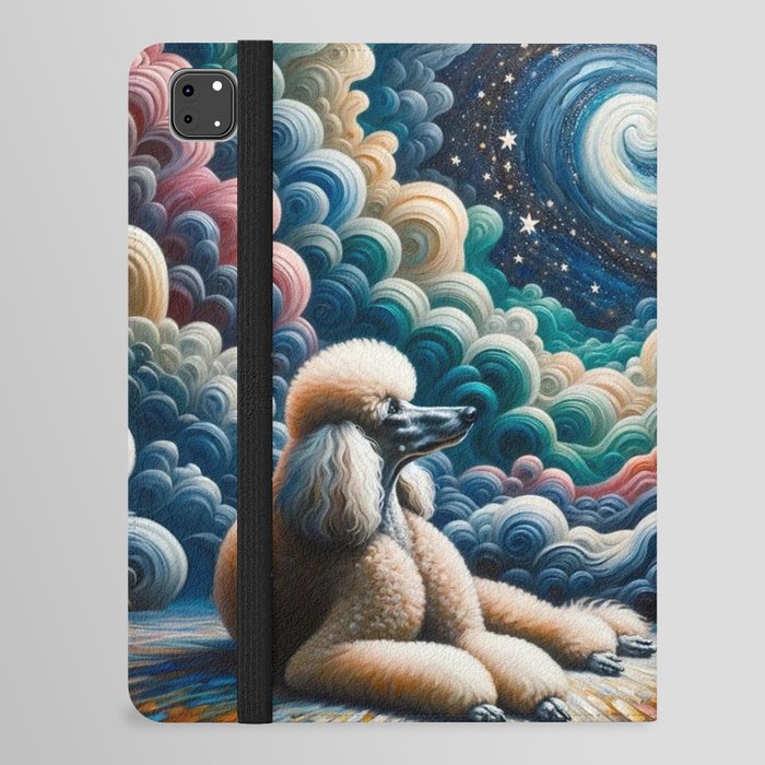 Poodle Contemplation: Cascades of Color iPad Folio Case