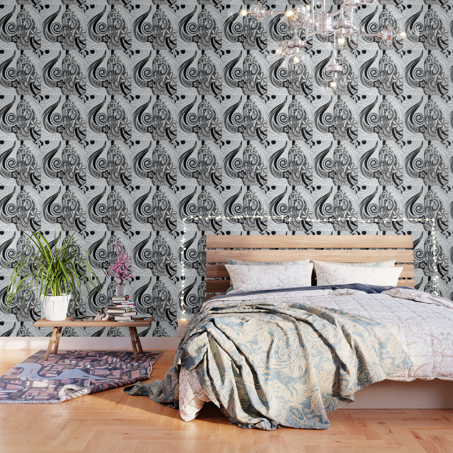 Polynesian Floral Tribal Threads Wallpaper By Sunnthreads Society6