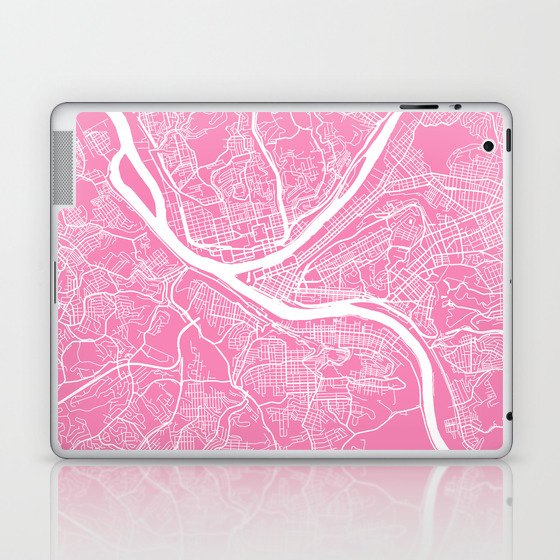 Pittsburgh map pink Laptop & iPad Skin
