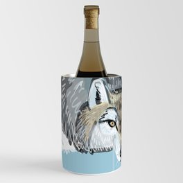 Totem Hokkaido grey wolf (Blue) Wine Chiller
