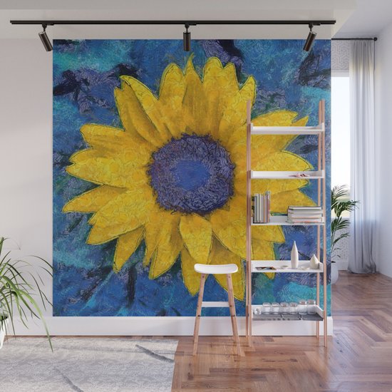 Sunflower Wall Mural by catyarte Society6