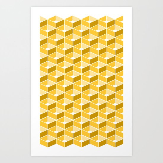 Simple Pattern Yellow Art Print