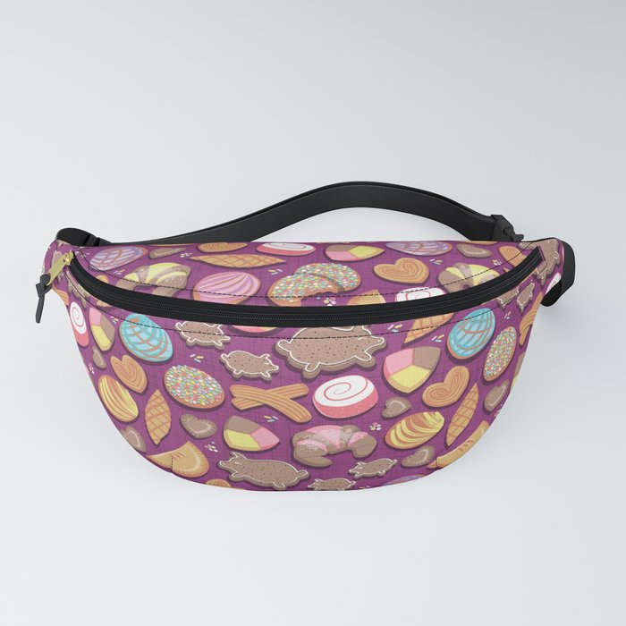 Mexican Sweet Bakery Frenzy // pink background // pastel colors pan dulce Fanny Pack