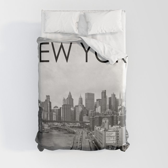 New York City | Black and White Photography | Lower Manhattan Views Duvet Cover