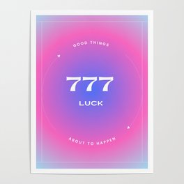 Angel Number Gradient: 777 Poster