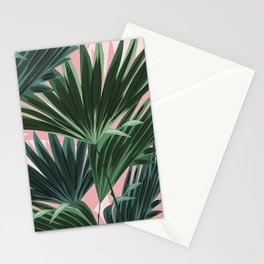 Pink and green palm trees Stationery Card