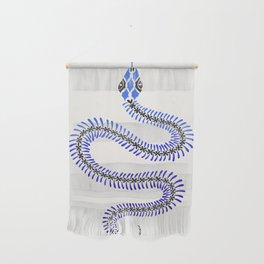 Snake Skeleton – Blue & Black Palette Wall Hanging