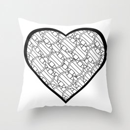 Volleyball Heart Love Throw Pillow