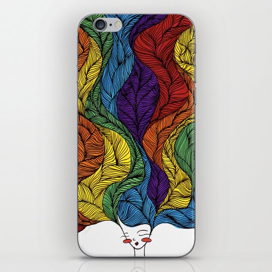 Rainbow Hair iPhone & iPod Skin