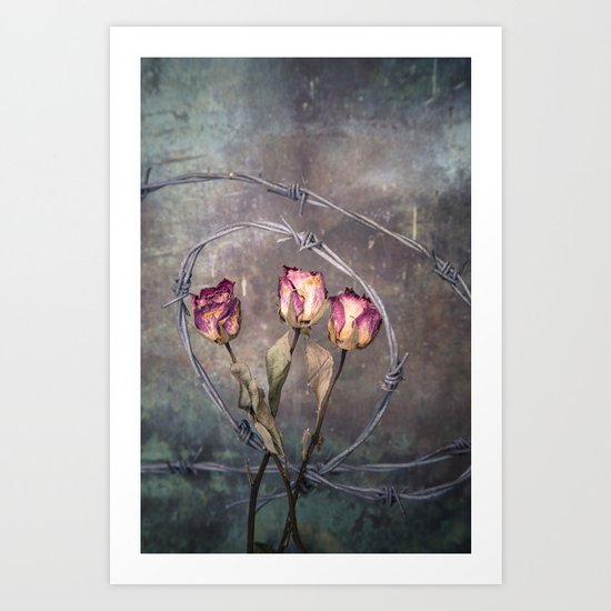 Trapped Roses Art Print