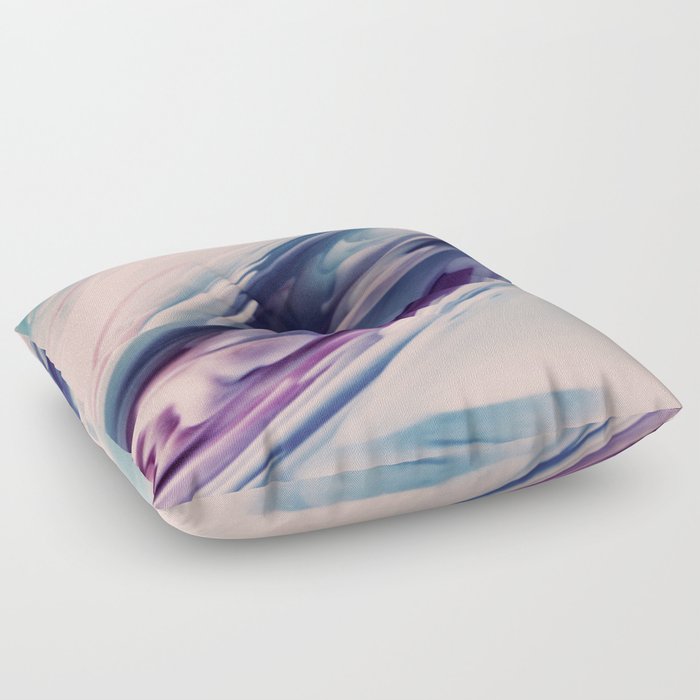Deep Pastels Abstract Flow Floor Pillow