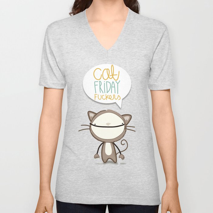 Meow Meow V Neck T Shirt