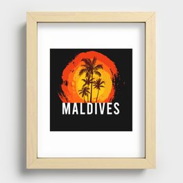 Maldives Palm Trees Maldives Vacation Recessed Framed Print