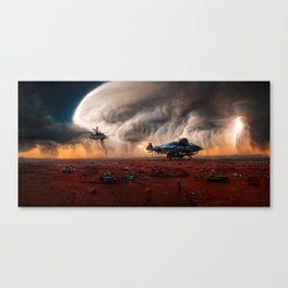Landing on a new planet Canvas Print