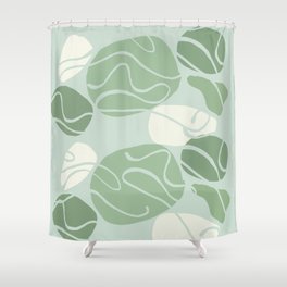 Green drawing pattern Shower Curtain