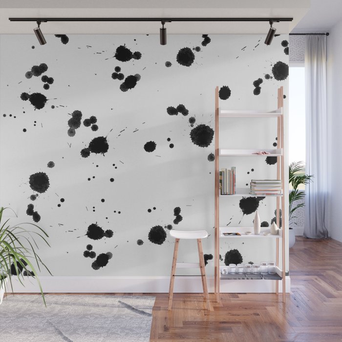 Black and white,splash,Dalmatian like decor Wall Mural