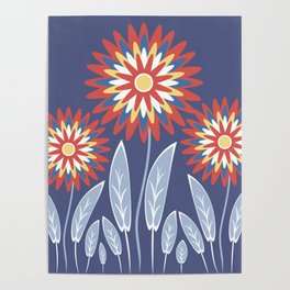 Abstract magic flowers Poster