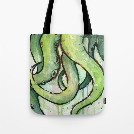 Cthulhu Green Tentacles Tote Bag