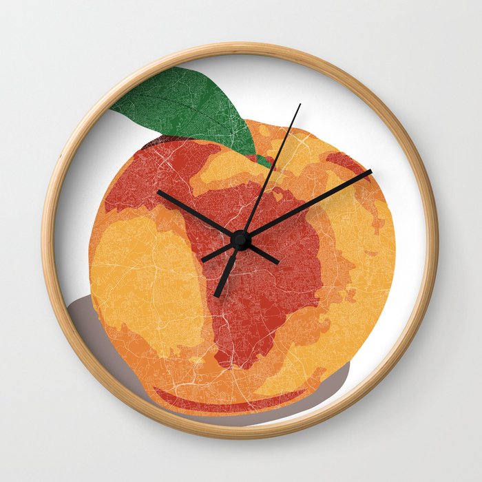 Peach Map Wall Clock