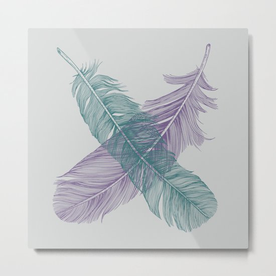 X Feathers Metal Print