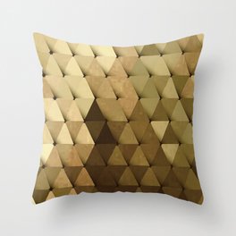 Triangles Yellow Brown Olive Green Throw Pillow