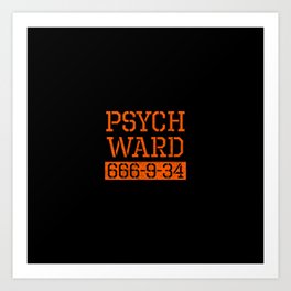 Psych Ward Funny Halloween Prison Art Print