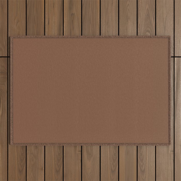 Dark Brown Solid Color Pairs Pantone Mocha Bisque 18-1140 TCX Shades of Brown Hues Outdoor Rug
