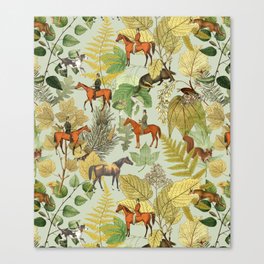 HORSE RIDING IN THE FOREST Canvas Print