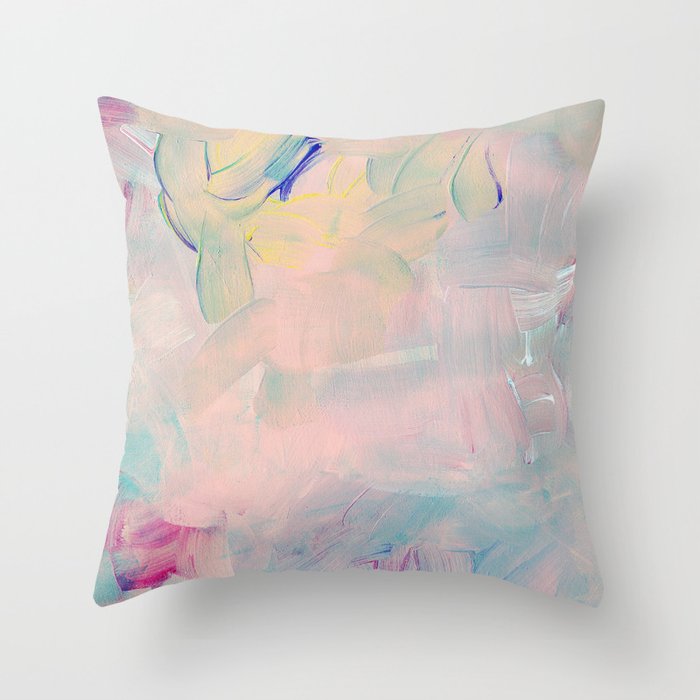 Abstract paint in pink Throw Pillow