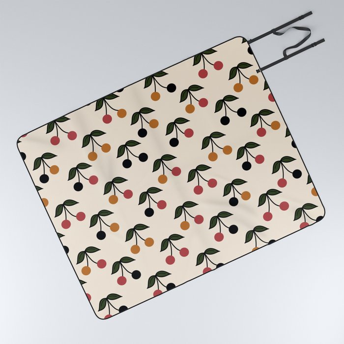 Vintage Cherry Pattern Retro Collection 2 Picnic Blanket