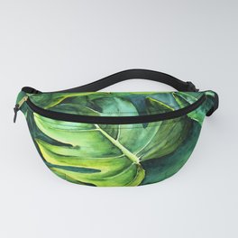 Watercolor Palm Leaves - Tropical Art Fanny Pack