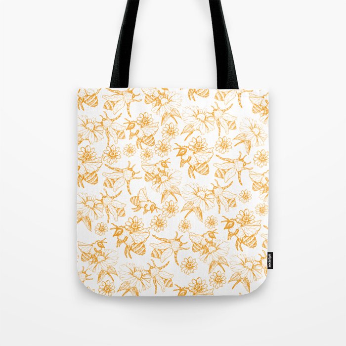 Aesthetic and simple bees pattern Tote Bag