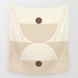 Geometric lines in Shades of Coffee and Latte 6 (Sunrise and Sunset) Wall Tapestry