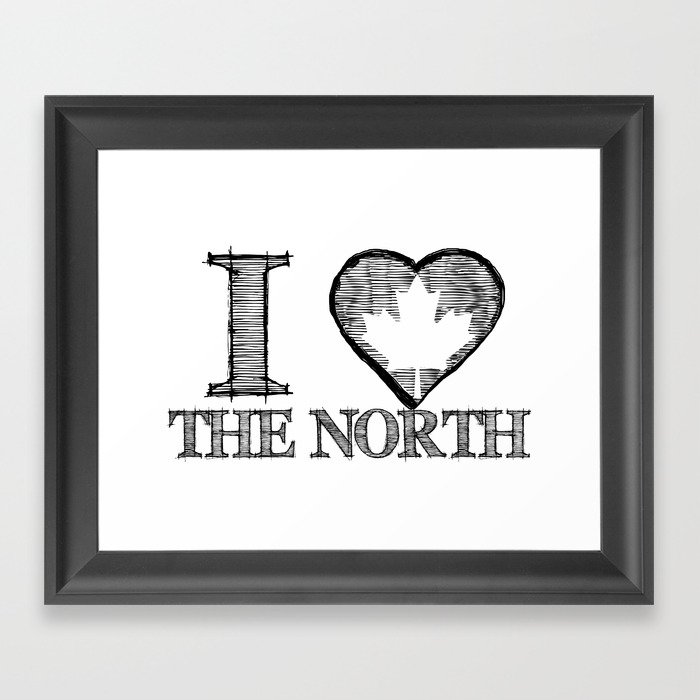 I Heart North Framed Art Print