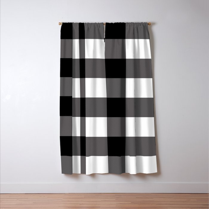 Black White Buffalo Plaid Blackout Curtain By Christyne Society6