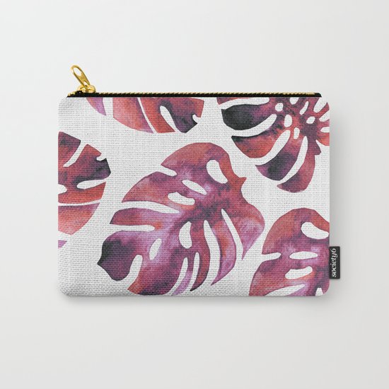 Monstera Red Carry-All Pouch