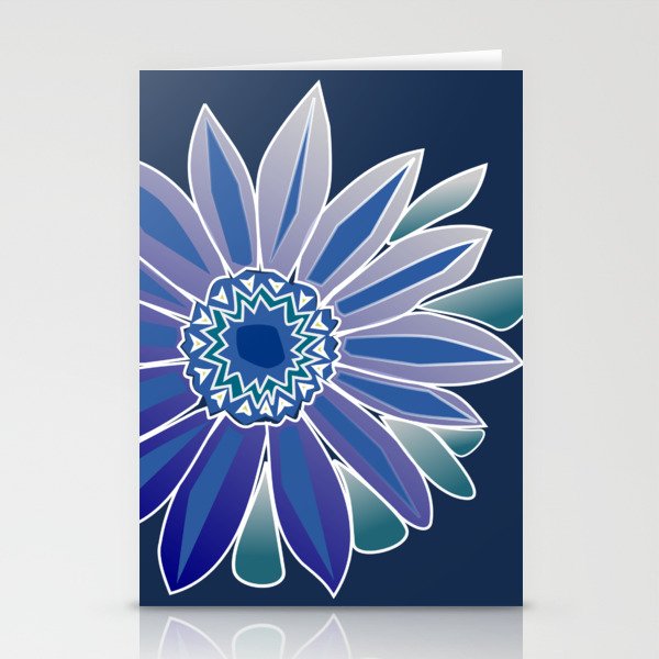 African Daisy Blues Stationery Cards