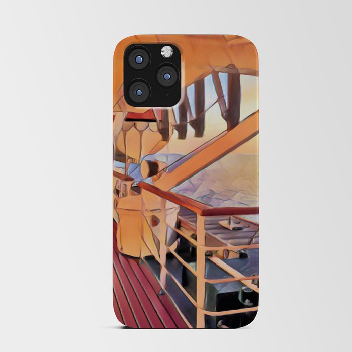 Crossinng the sea by ship  - Artistic illustration design iPhone Card Case