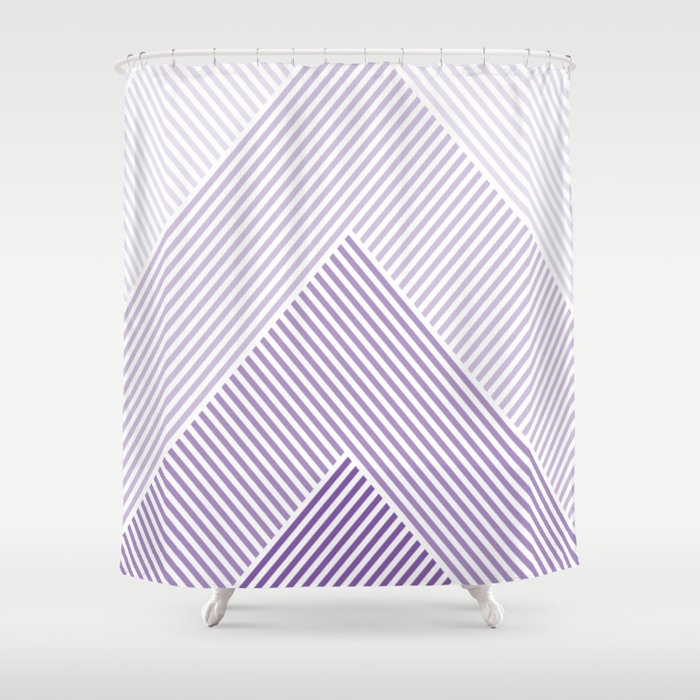Shades of Purple Abstract geometric pattern Shower Curtain
