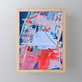 Days go by: a vibrant abstract contemporary piece in red, blue and pink by Alyssa Hamilton Art Framed Mini Art Print