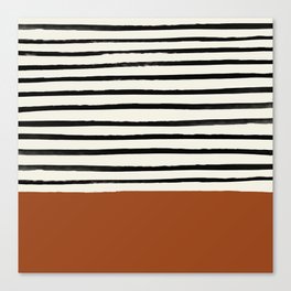 Burnt Orange x Stripes Canvas Print
