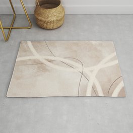 Abstract Lines Beige No1 Rug