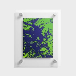 A Letter Personalized, Green & Blue Grunge Design, Valentine Gift / Anniversary Gift / Birthday Gift Floating Acrylic Print