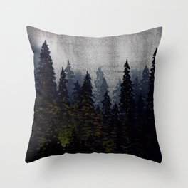 Campfire in the Woods Throw Pillow
