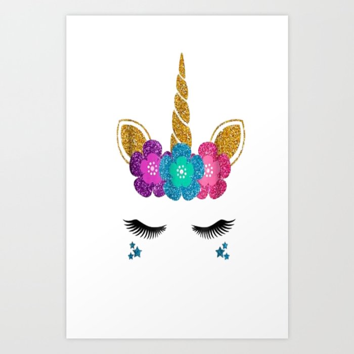 Unicorn Face Halloween T Shirt Unicorn Birthday Outfit Art Print