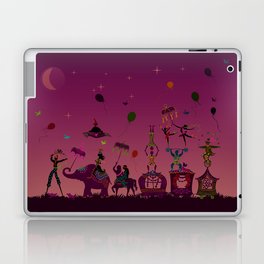 colorful circus carnival traveling in one row at night Laptop & iPad Skin