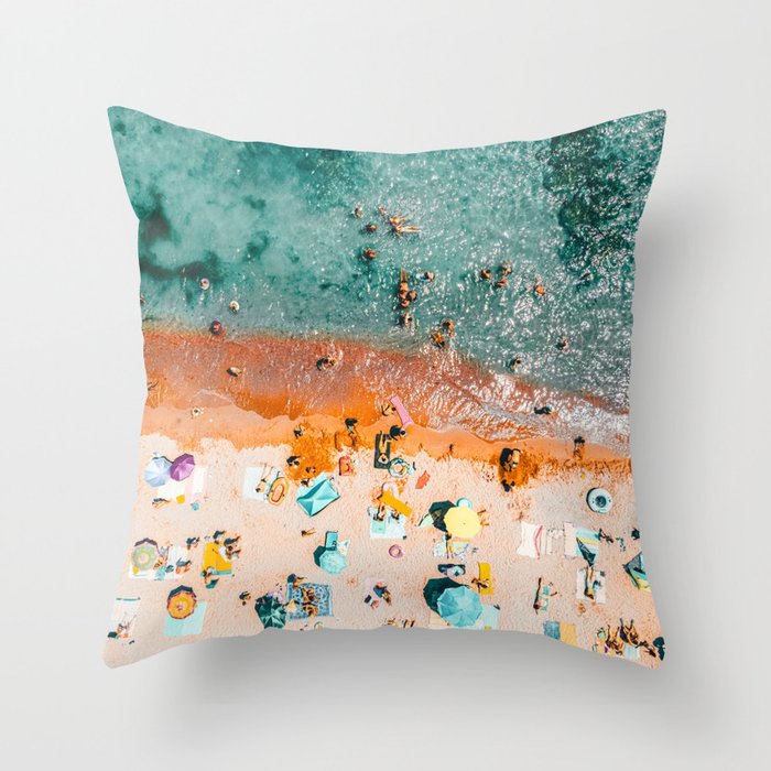 Ocean Print, Beach Sea Art Print, Aerial Beach Print, Minimalist Print, Beach Photography, Bondi Beach Print Art Print Throw Pillow