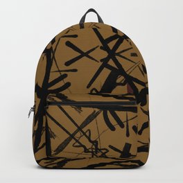 Quick Sketch Honey  Backpack | Drawing, Lightbrown, Urban, Urbanchic, Brown, Pattern, Modern, Quicksketch, Blackandbrown, Gold 
